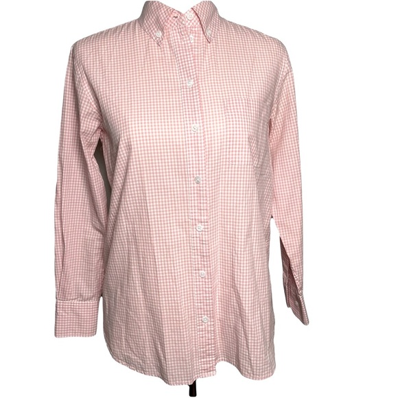 EQUIPMENT Femme Pink+White 100% Gingham Cotton Button Up Blouse Size Extra Small - Picture 1 of 6